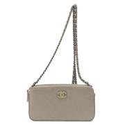 Chanel Vintage Pre-owned Canvas chanel-vskor Gray, Dam