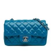 Chanel Vintage Pre-owned Laeder axelremsvskor Blue, Dam