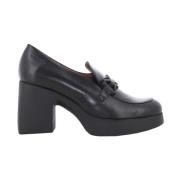 Wonders Klassiska Dam Loafer Klackar i Svart Black, Dam