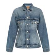 Balenciaga Denimjacka med vintageeffekt Blue, Dam