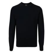 Emporio Armani Ull crew-neck stickat Blue, Herr