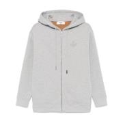 Fendi Bomull Jersey Hoodie med Dragkedja Gray, Dam