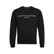 Tommy Hilfiger Svart Tommy Logo Sweatshirt Black, Herr