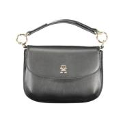 Tommy Hilfiger Svart Polyeten Handväska med Avtagbart Handtag Black, D...