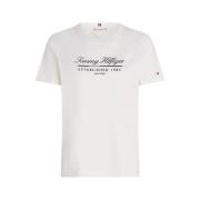 Tommy Hilfiger Script Grafisk T-shirt White, Dam