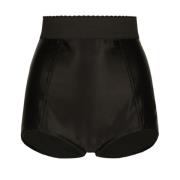 Dolce & Gabbana Satin Finish Scallop Edge Shorts Black, Dam