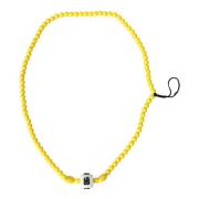 Dolce & Gabbana Gult pärlhalsband med DG-logotypcharm Yellow, Herr