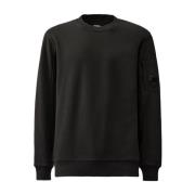 C.p. Company Svart Diagonal Fleece Linssweatshirt Black, Herr