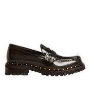 Golden Goose Svart läder nitar Chunky Moccasin Black, Dam