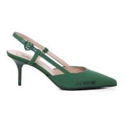 Love Moschino Gröna Stilettklack Sandaler Green, Dam