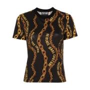 Versace Jeans Couture Svart T-shirt för kvinnor Aw24 Black, Dam