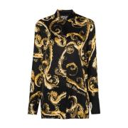 Versace Jeans Couture Svarta skjortor för kvinnor Aw24 Multicolor, Dam