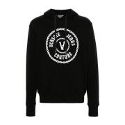 Versace Jeans Couture Svart Sweatshirt för Män Aw24 Black, Herr