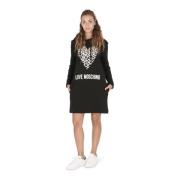 Love Moschino Svart Bomulls Klänning Black, Dam