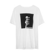 Zadig & Voltaire Vit Gitarr Tryckt T-Shirt White, Herr