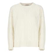 Kangra Vit Kashmir Ull Jumper Crewneck Sweater White, Dam