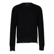 Dsquared2 Svart Crew Neck Ulltröja Black, Herr