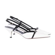 A. Bocca Vit Svart Sling Back Lackskor White, Dam