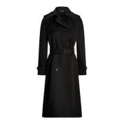 Ralph Lauren Dubbelknäppt trenchcoat Black, Dam