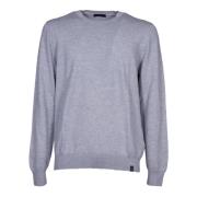 Fay Grå Crew Neck Ulltröja Gray, Herr