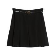 Max Mara Studio Högmidjade cady shorts med matchande bälte Black, Dam