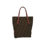 Fendi Vintage Pre-owned Canvas handvskor Brown, Dam