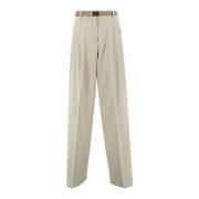 Max Mara Studio Beige Byxor med Franska Fickor Beige, Dam