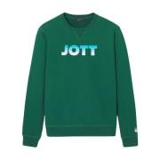 Jott Grön Rundhalsad Sweatshirt - Patchat Logotyp Green, Herr