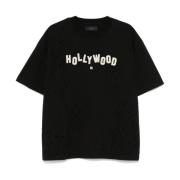 Amiri Svart Bomull Jersey T-shirt med Hollywood Patch Black, Herr