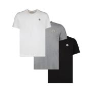 Moncler 3-Pack Klassiska Crew Neck T-shirts Multicolor, Herr