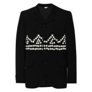 Comme des Garçons Svart Ull Knäppt Blazer Black, Herr