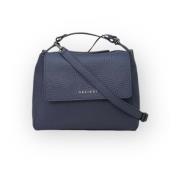 Orciani Mjuk läder crossbody väska Blue, Dam