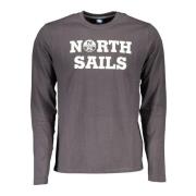 North Sails Elegant Grå Långärmad Bomull T-shirt Gray, Herr