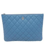 Chanel Vintage Pre-owned Laeder kuvertvskor Blue, Dam