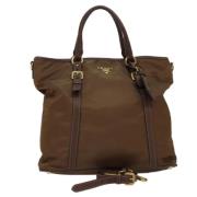 Prada Vintage Pre-owned Nylon prada-vskor Brown, Dam