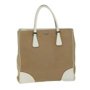 Prada Vintage Pre-owned Canvas prada-vskor Beige, Dam