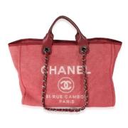 Chanel Vintage Pre-owned Canvas chanel-vskor Red, Dam