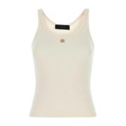 Amiri Ivory Bomull Blandning Tank Top Beige, Dam