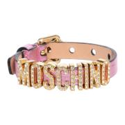 Moschino Justerbart Logo Bokstav Armband Enkel Stil Pink, Dam