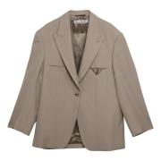 Acne Studios Enkelknäppt Jacka Beige, Dam