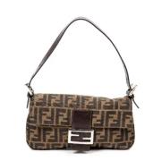 Fendi Vintage Pre-owned Canvas axelremsvskor Brown, Dam