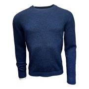 Roberto Collina Merino Baby Camel Sweater Navy Blue Blue, Herr