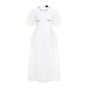 Simone Rocha Ivory Lace Up Korsett Klänning White, Dam