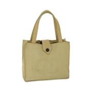 Chanel Vintage Pre-owned Nylon handvskor Beige, Dam