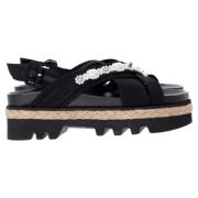 Simone Rocha Pre-owned Pre-owned Laeder espadriller Black, Dam