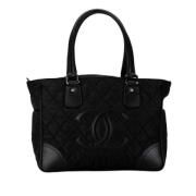 Chanel Vintage Pre-owned Tyg axelremsvskor Black, Dam