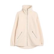 Aim'n Almond White Pile Jacket Beige, Dam