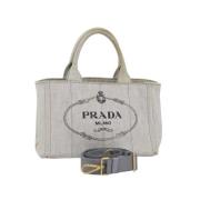 Prada Vintage Pre-owned Canvas prada-vskor White, Dam