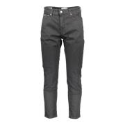 Calvin Klein Svarta Herrjeans med 5 Fickor Black, Herr