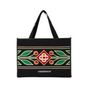 Casablanca Svart Stickad Shopper Väska Multicolor, Dam